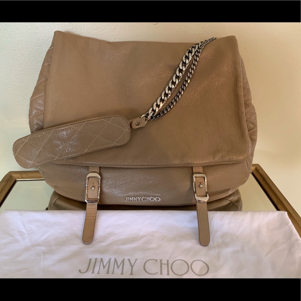 Jimmy Choo Leather Satchel Tan/Beige